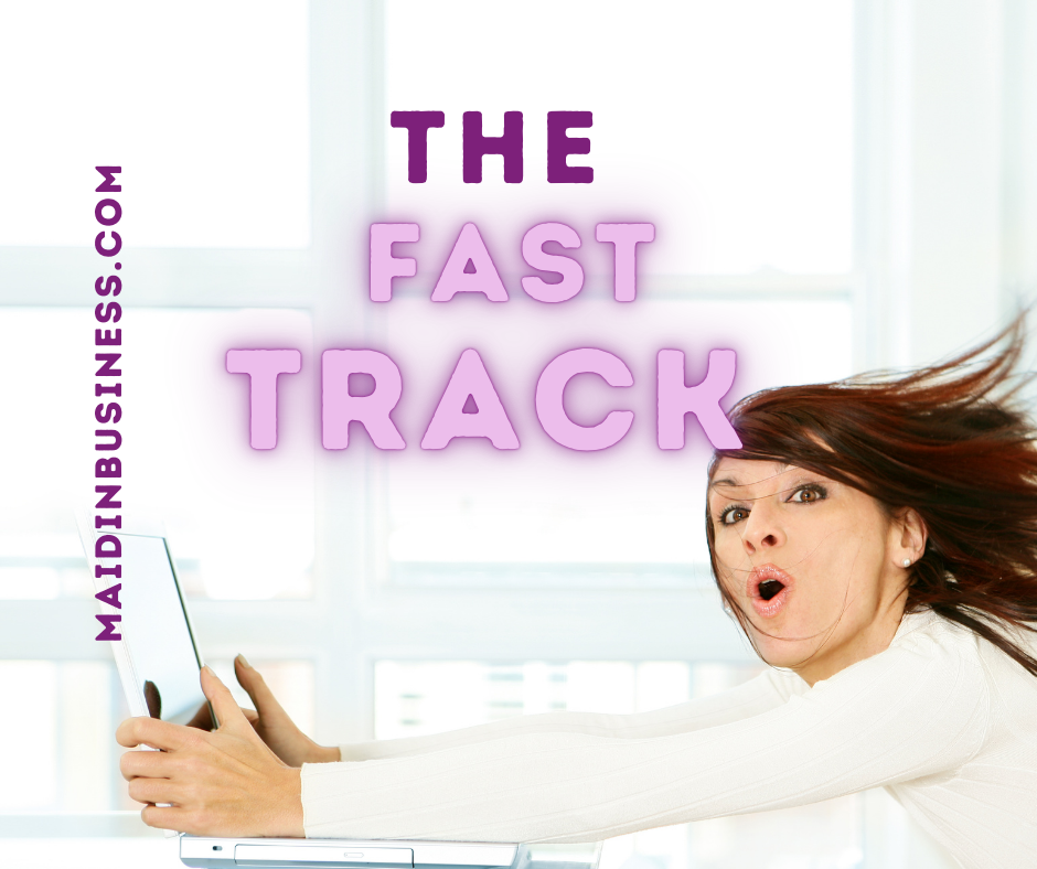 Maid In Business 3 coaching sessions - black background with a turquoise/pink lightening bolt and the words 3 coaching sessions in neon pink. From the Maid In Business website